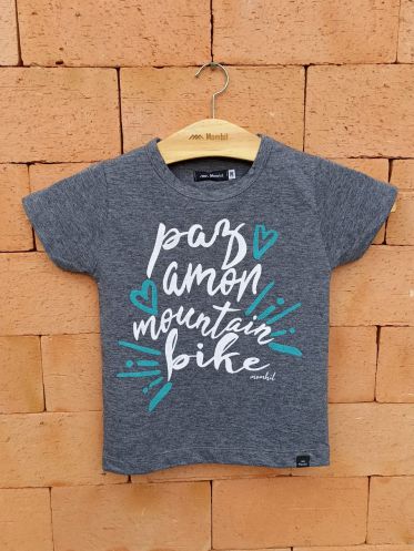 T-shirt Paz, amor e mountain bike