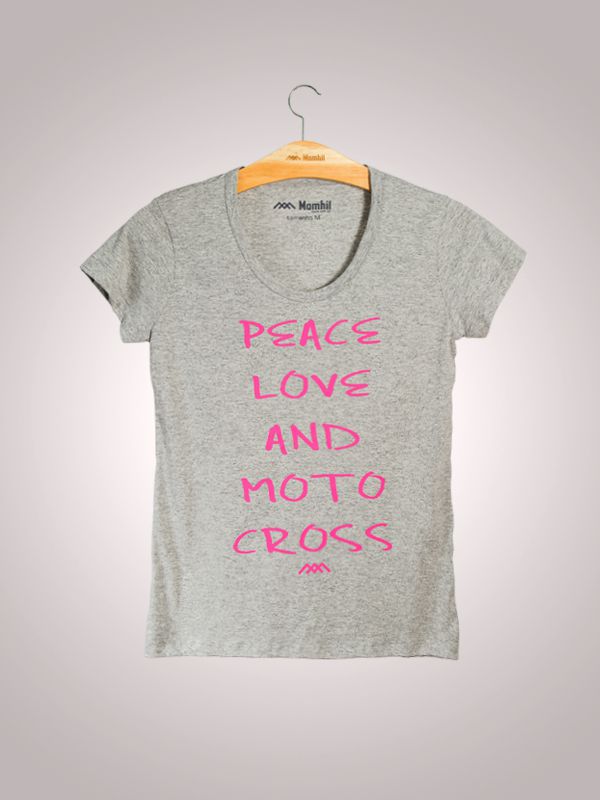 T-shirt malha mescla Peace Love