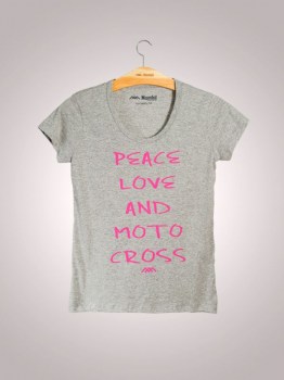 T-shirt malha mescla Peace Love moto_018