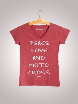 T-shirt malha peletizada Peace Love moto_020